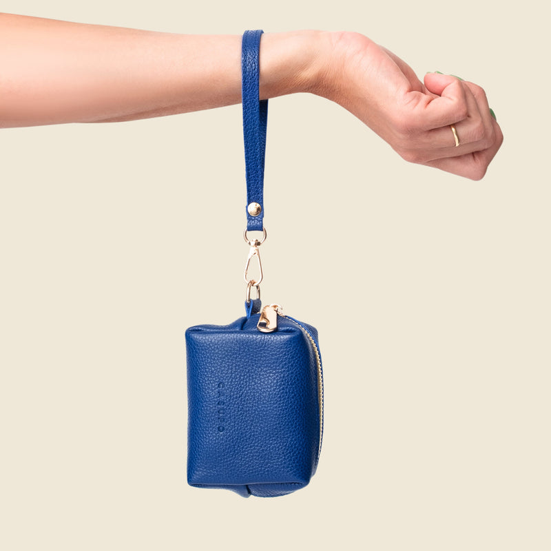 Mini Zipper Bag with Wristlet - Cobalt Blue