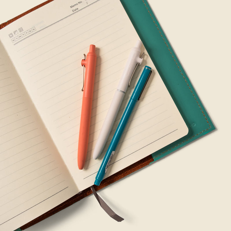 Refillable A5 Leather Notebook Cover – Teal