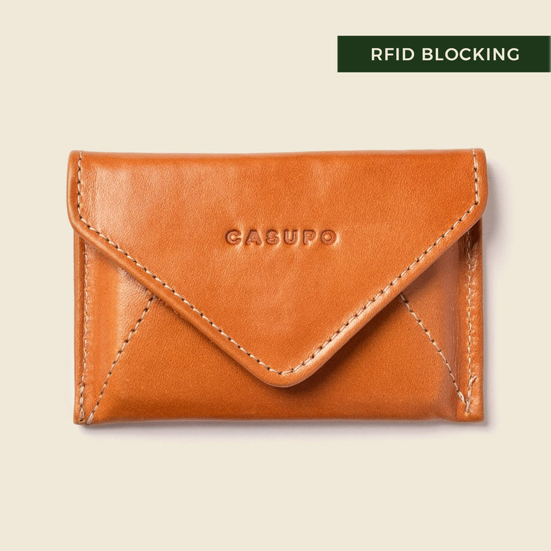 Mini Envelope Wallet With RFID protection - Honey