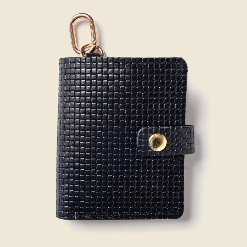 Leather Bifold Wallet with Snap & Key Ring - Black Limited Edition