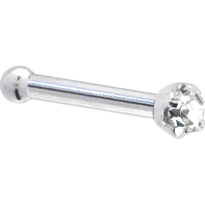 Platinum 1.5mm Genuine Diamond Nose Ring