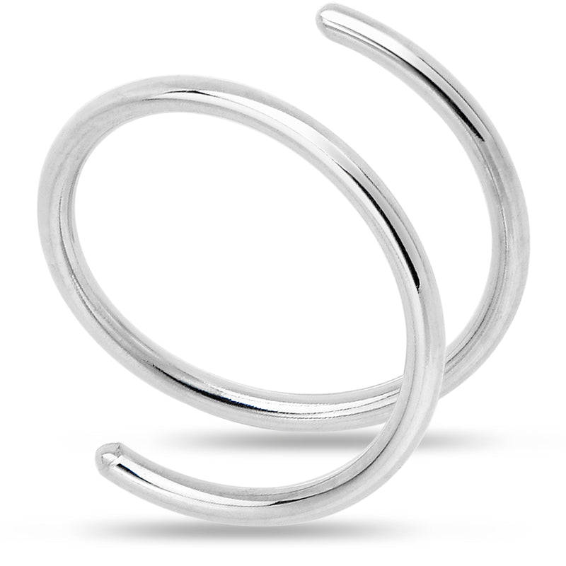 Double Hoop Nose 925 Sterling Silver Spiral Nose Ring 20G 8mm Right