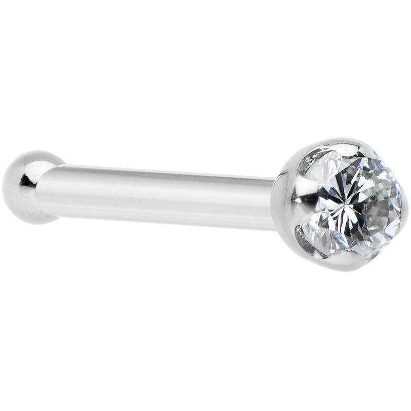 14k Solid White Gold Genuine 1.5mm Diamond Micro Nose Ring