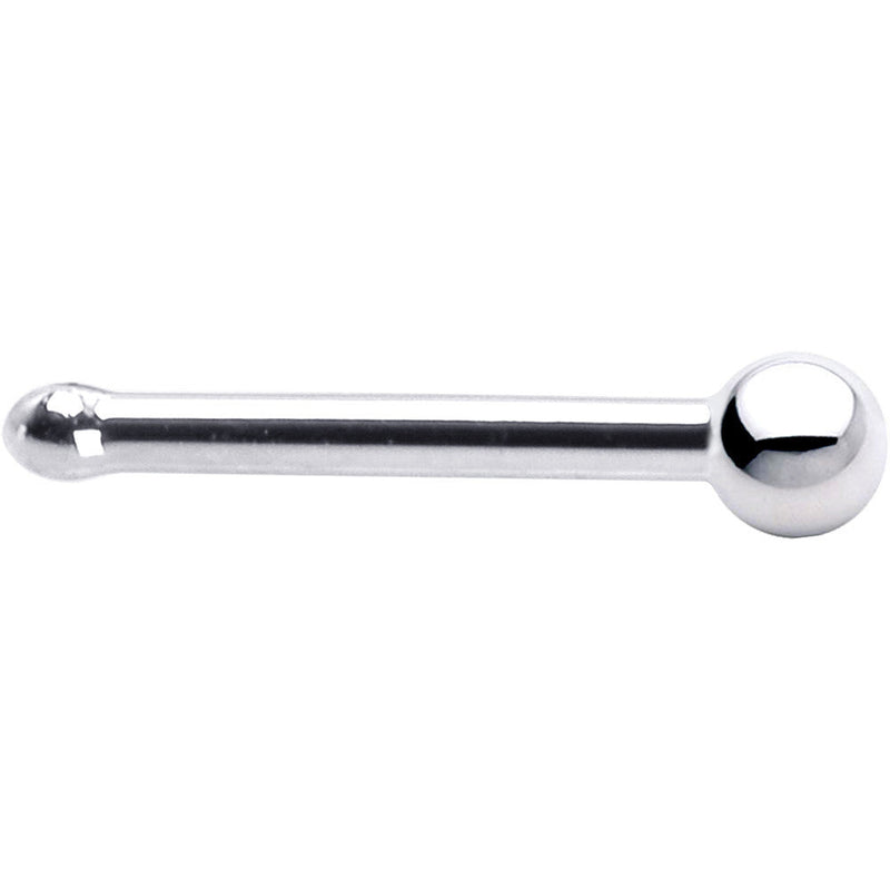 Solid 14K White Gold 1.5mm Ball Nose Ring