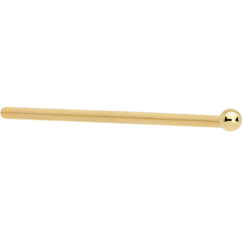 Solid 14K Yellow Gold 1.5mm Ball Nose Ring