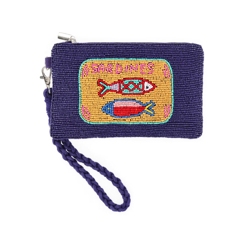 No Boundaries Women's Beaded Wristlet, Navy Sardines