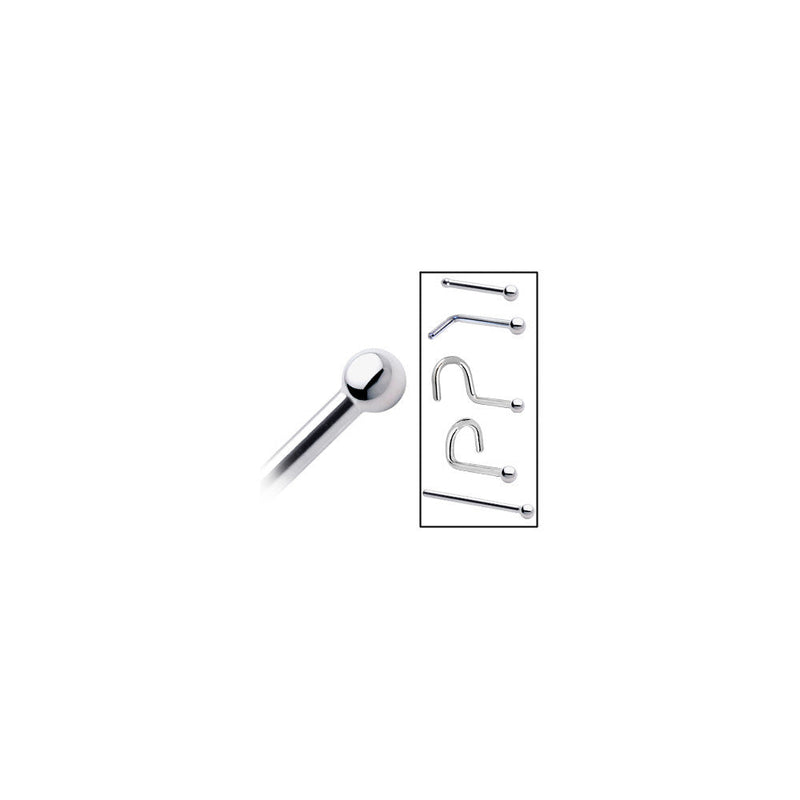 Platinum 1.5mm Ball Nose Ring