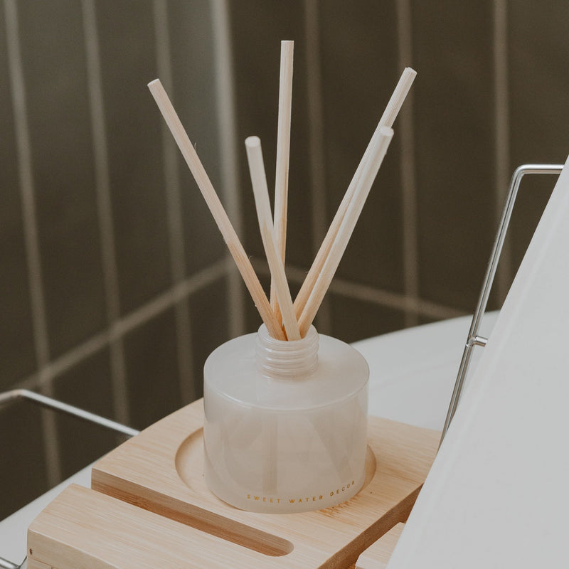 Cashmere and Vanilla White Translucent Tinted Glass Jar Reed Diffuser