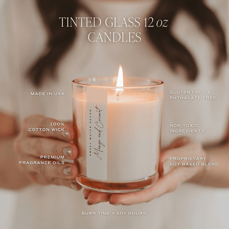 All Over Hearts Soy Candle - Tinted Glass Jar - 12 oz