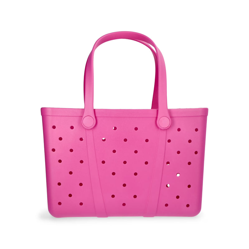 Time and Tru Women's Waterproof EVA Beach Tote Bag, Hot Pink
