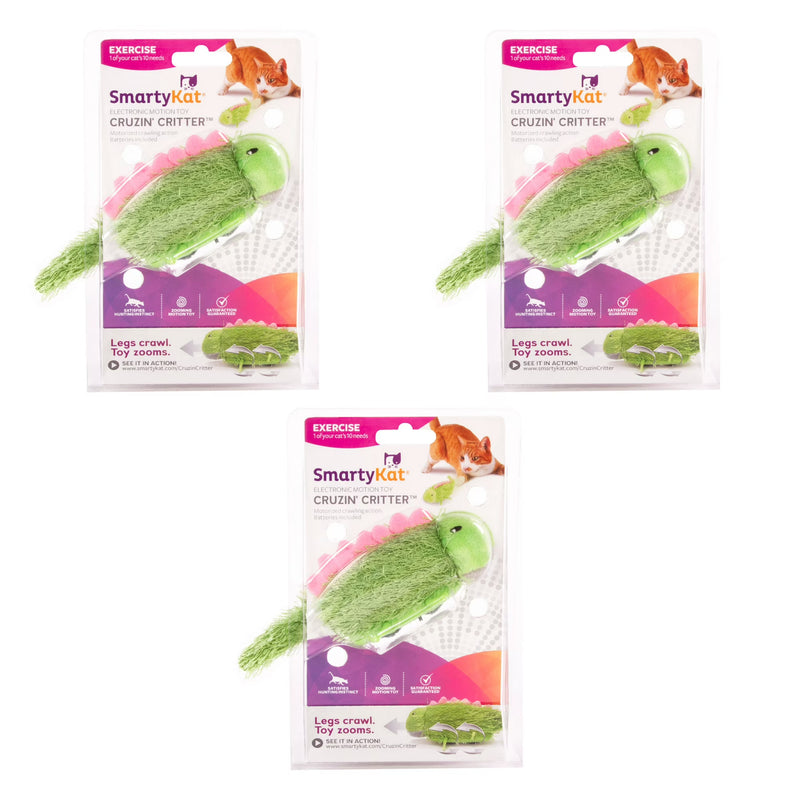 SmartyKat Cruzin' Critter Electronic Motion Cat Toy, Battery Powered (3 Pack)