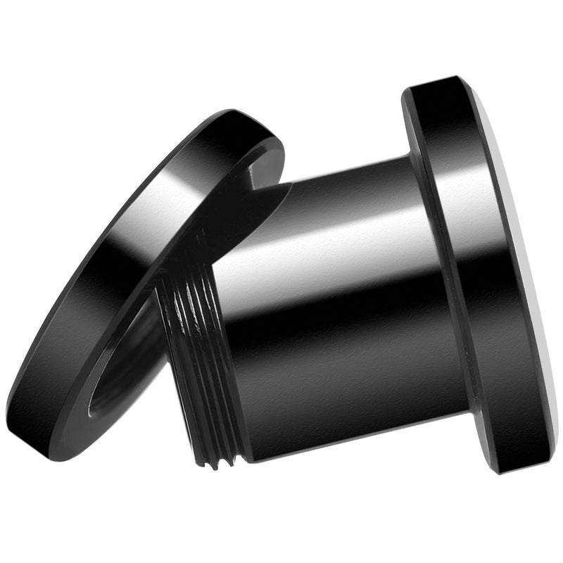 Blue American Flag Black Anodized Screw Fit Plug Set 0G