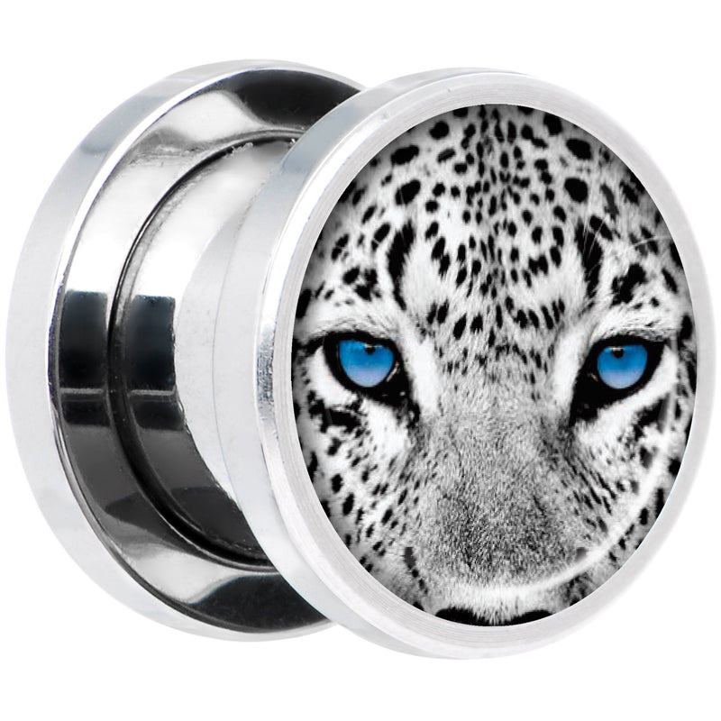 Black White Leopard Eyes Steel Screw Fit Plug Set 00G