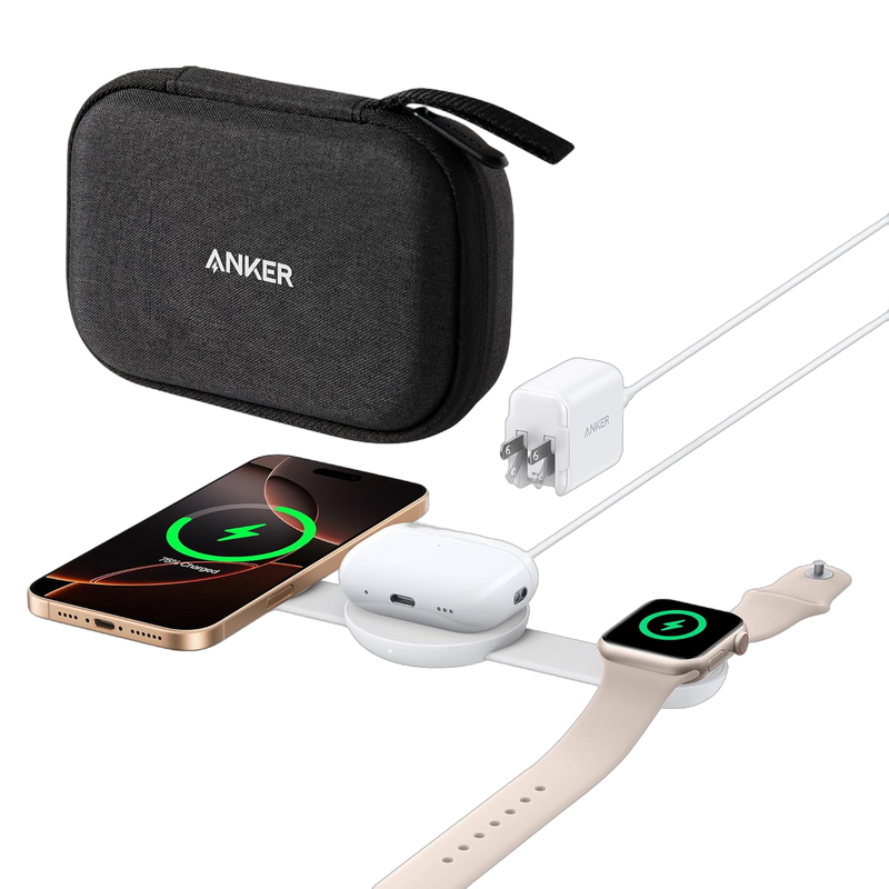 Anker MagGo Wireless Charging Station (3-in-1, Foldable Pad)