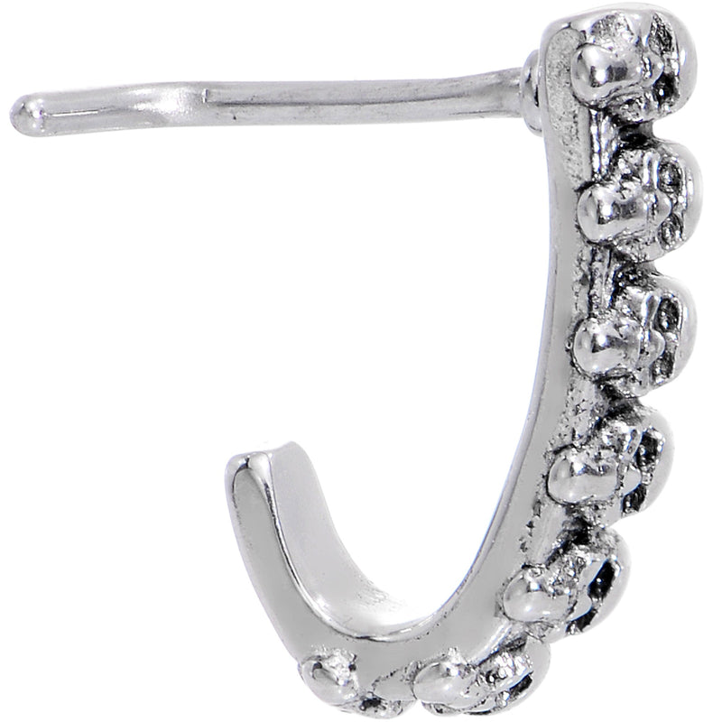 20G Halloween Scary Skulls Faux Hoop L Shaped Nose Ring