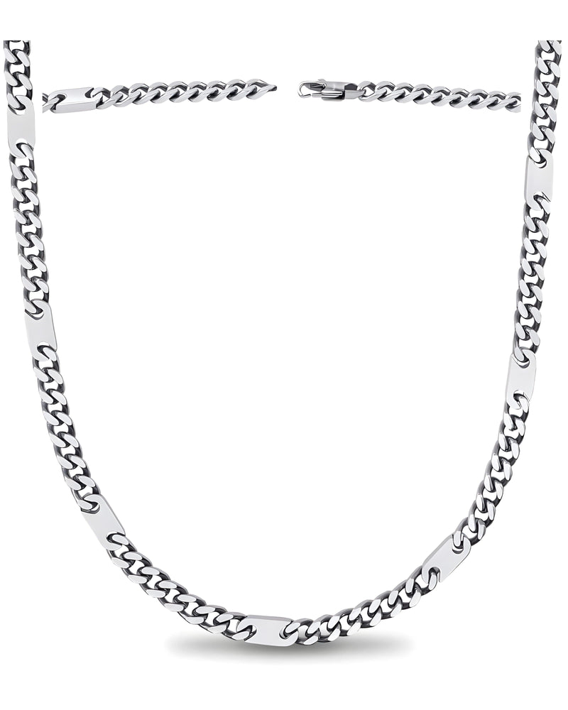 Magnetic Therapy Necklace Stainless Steel Curb Chain