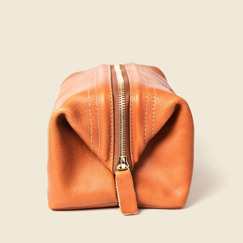 Leather Toiletry Bag - Natural