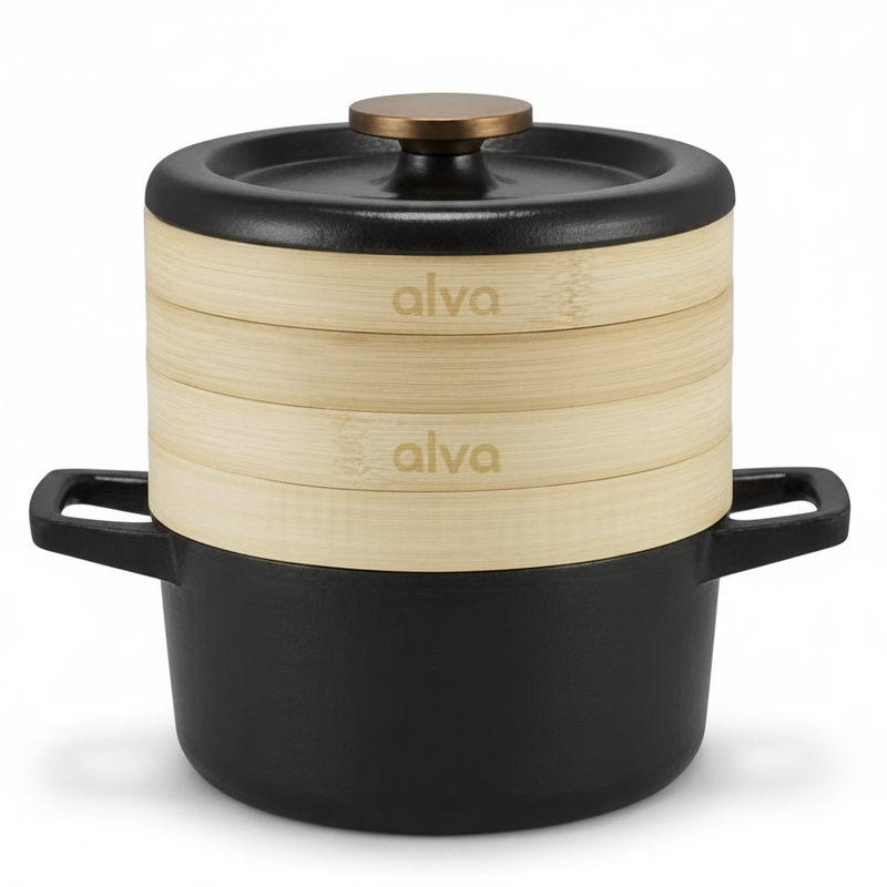 Enameled Cast Iron Dutch Oven with Steamer, 2.5-Qt