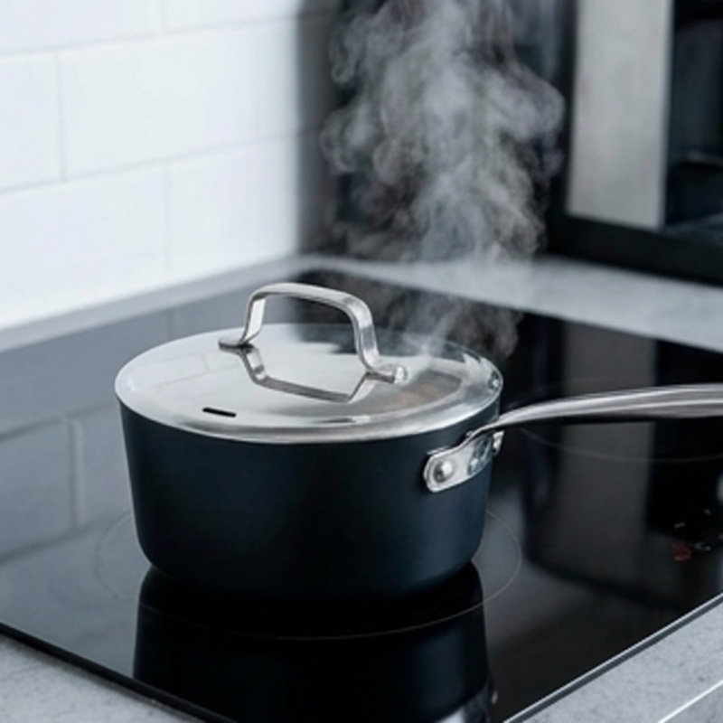 Ceramic Nonstick Saucepan with Lid, 2-Qt