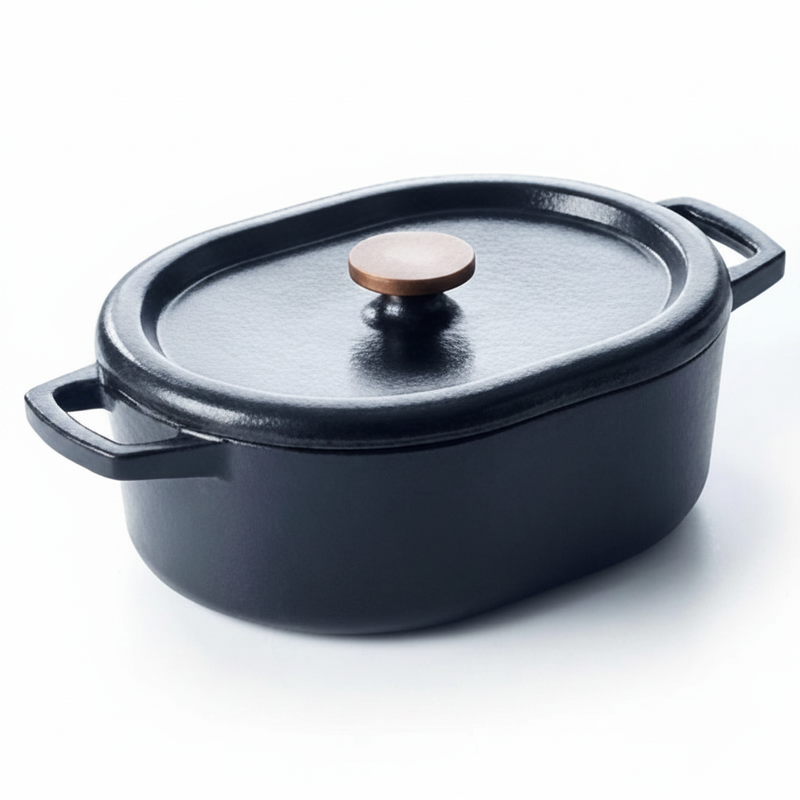Enameled Cast Iron Oval Dutch Oven, 6-Qt