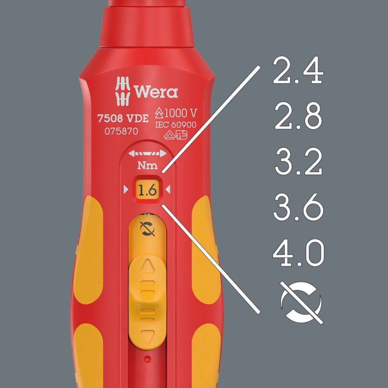 Wera 7516 VDE Safe-Torque Speed Torque Screwdriver 2.4-4.0 Nm 05075876001