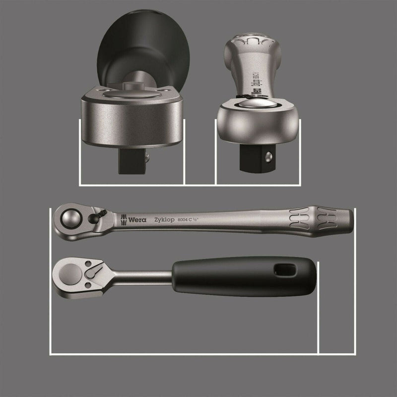 Wera 8100 SB 8 Zyklop Metal Switch Ratchet Set 3/8" Drive Metric 05004048001