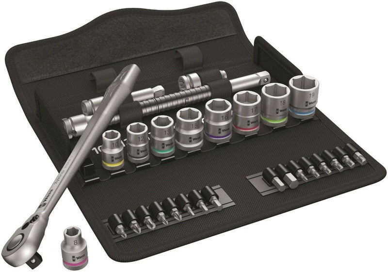 Wera 8100 SB 8 Zyklop Metal Switch Ratchet Set 3/8" Drive Metric 05004048001