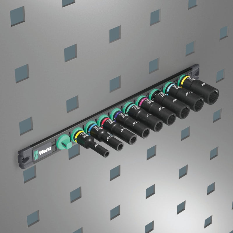 Wera 9661 Magnetic Rail B Impaktor Deep Imperial 1 Socket Set 3/8" 05005591001