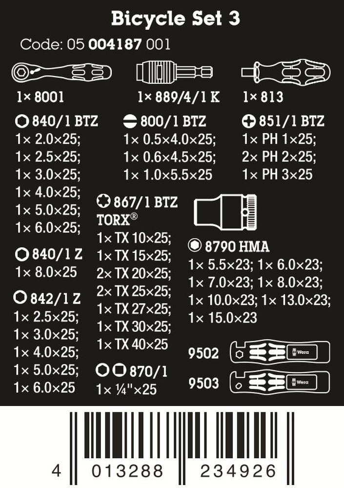 Wera Bicycle Set 3 41 Pieces Metric 05004187001