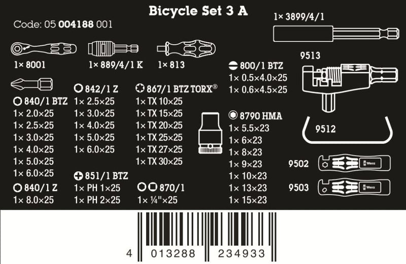 Wera Bicycle Set 3 A 40 Pieces Metric 05004188001
