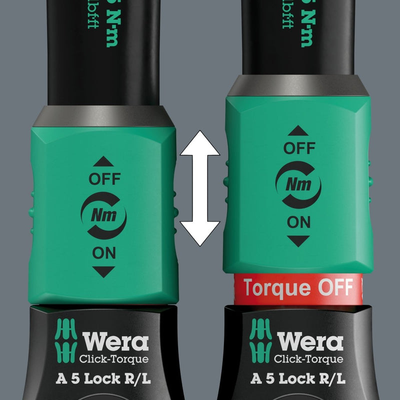 Wera Click-Torque Lock A 5 R/L Torque Wrench 2.5 -25 Nm 1/4" Drive 05075693001